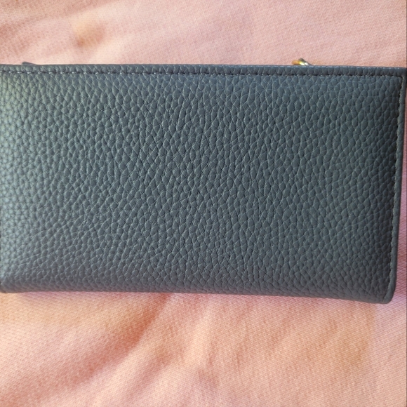 Womens nanette lepore slim card wallet navy gold - Picture 4 of 4